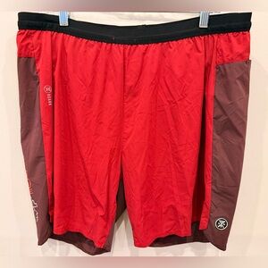 Roark Run Amok Trail Running Shorts Mens XXL Red Brown Performance Outdoor 18